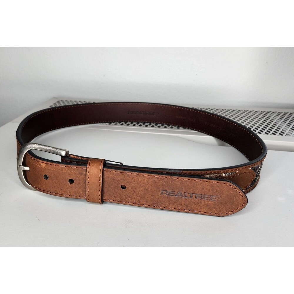 Realtree Genuine Leather Hunting Camoflauge Mens Size 36 Buckle Belt 95106-228